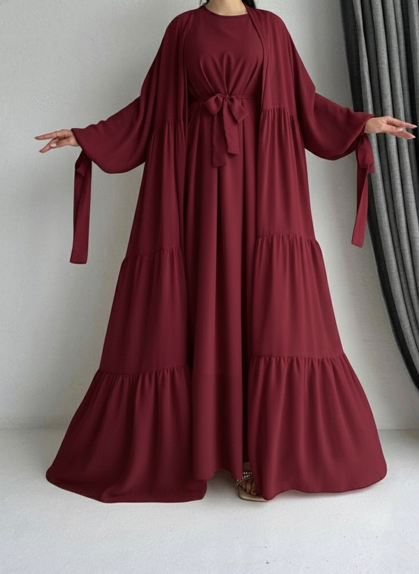 Pinterest Three Layer Abaya ( Five Pcs )